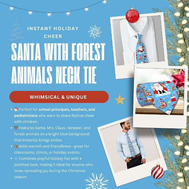 Santa With Forest Animals  Tie (Creator Uploaded)