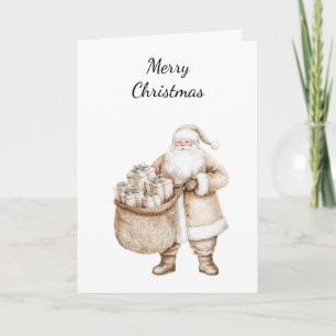 Santa with Gifts Christmas   Card
