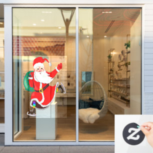 Santa with Gifts Christmas Window Cling