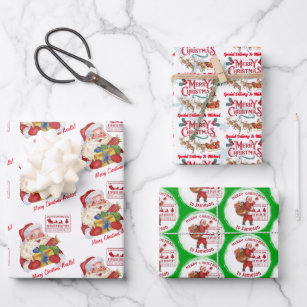 African American Santa Christmas Hanukkah Kwanzaa Wrapping Paper