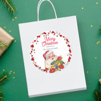 Santa with gifts watercolor personalised