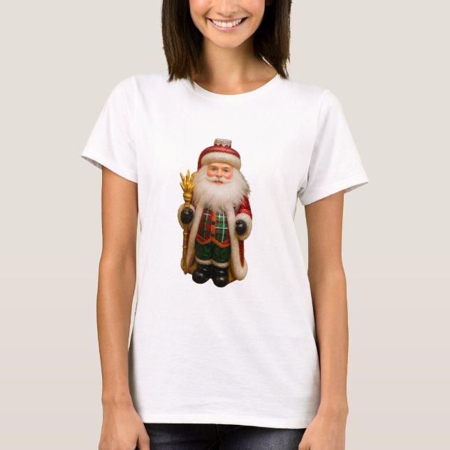 Santa with Golden Staff T-Shirt (Front)