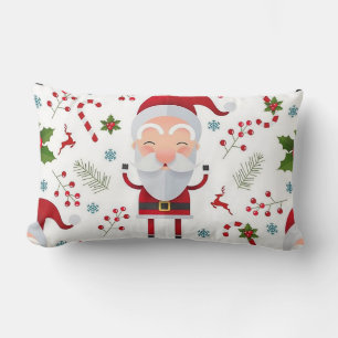 “Santa with Holly” Christmas Lumbar Cushion