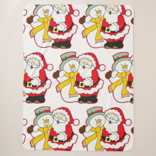 SANTA WITH ICE MAN AT CHRISTMAS. HO! HO! HO! SHERPA BLANKET