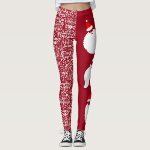 Santa with letter art leggings