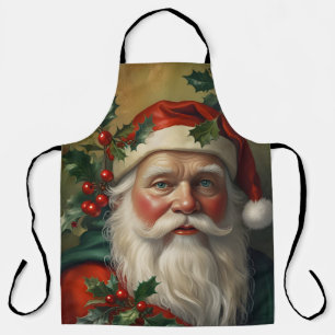 Santa With Mistletoe Apron