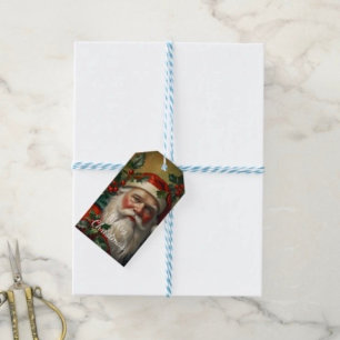 Santa With Mistletoe Gift Tags