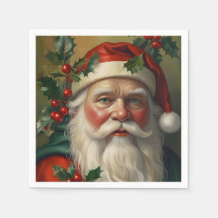 Santa With Mistletoe Napkin