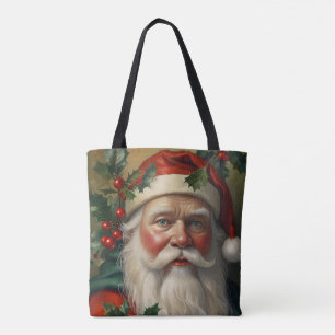 Santa With Mistletoe Tote Bag