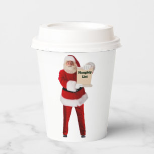 Santa With Naughty List Paper Cups