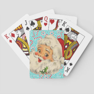 Santa with Peppermints Playing Cards