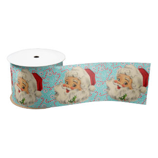 Santa with Peppermints Satin Ribbon