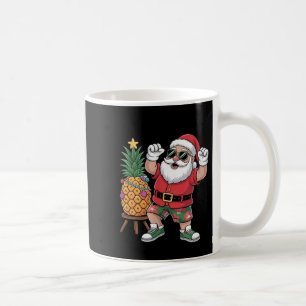 Santa With Pineapple Christmas Tree In Summer Time Coffee Mug