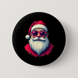 Santa With Red Sungles In A Clic Holiday Style 6 Cm Round Badge