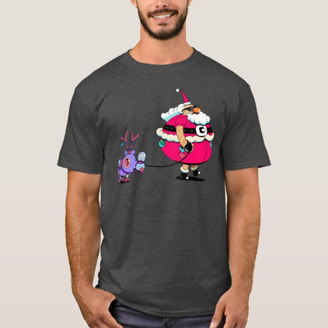 santa with retro T-Shirt (Front)