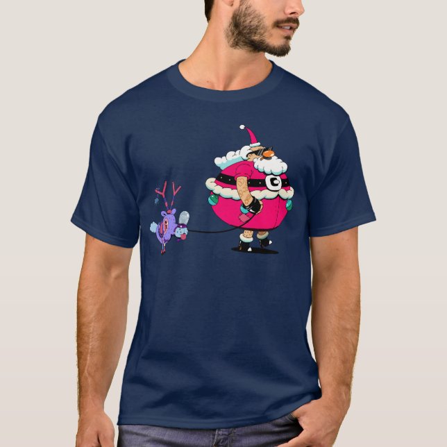 santa with retro T-Shirt (Front)