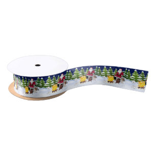 Santa With S'mores And Cavalier King Charles Satin Ribbon