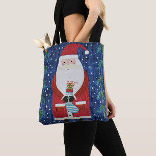 Santa with Stocking Tote Bag