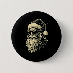 Santa With Sungles Christmas Xmas For Men Boys  6 Cm Round Badge