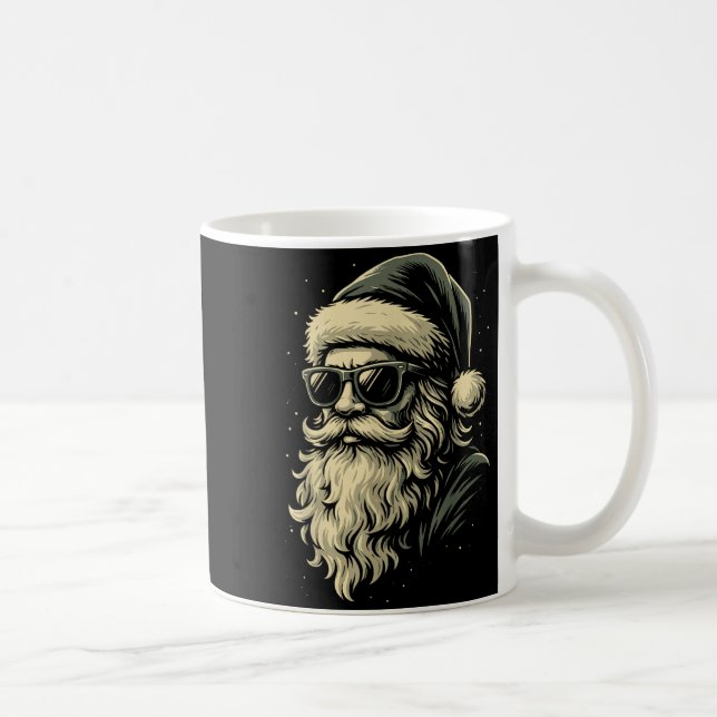 Santa With Sungles Christmas Xmas For Men Boys  Coffee Mug (Right)