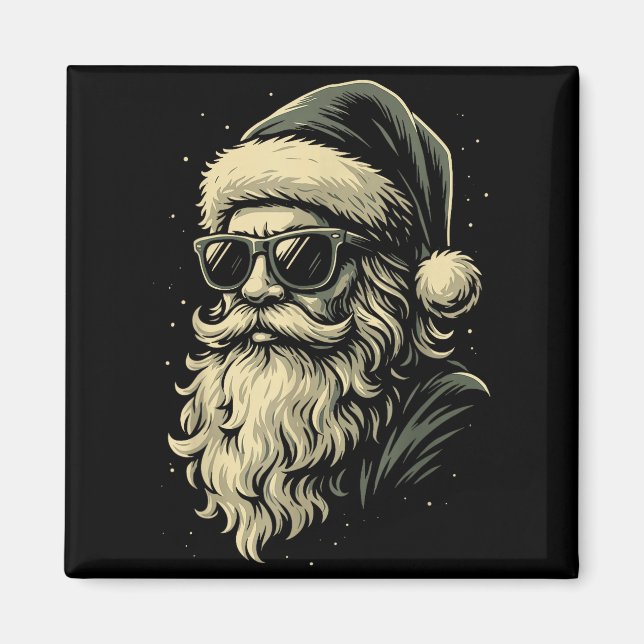 Santa With Sungles Christmas Xmas For Men Boys  Magnet (Front)
