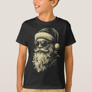 Santa With Sungles Christmas Xmas For Men Boys  T-Shirt