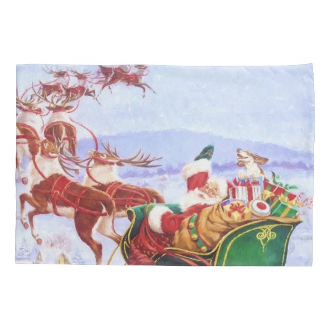 Santa with the sleigh pillowcase (Back)
