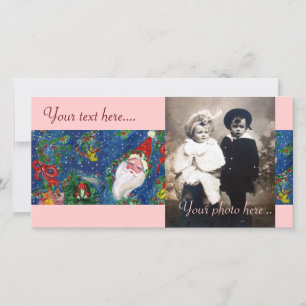 SANTA WITH TOYS , CHRISTMAS NIGHT HOLIDAY CARD