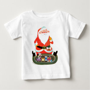Santa with Train Baby T-Shirt