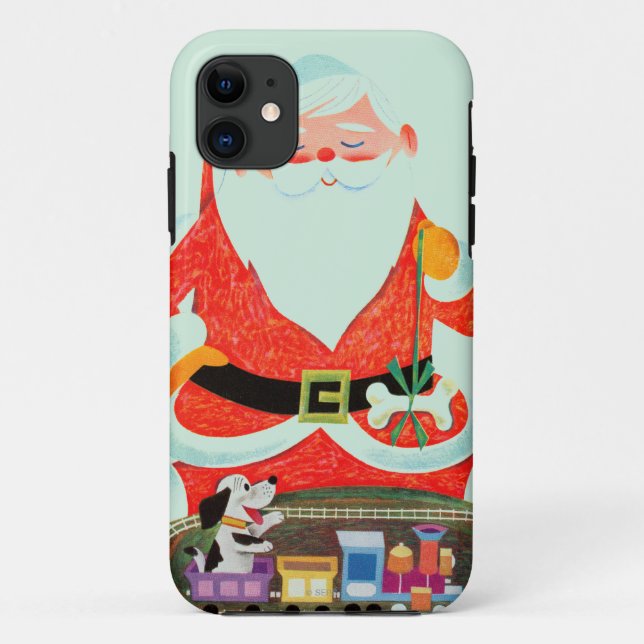 Santa with Train Case-Mate iPhone Case (Back)