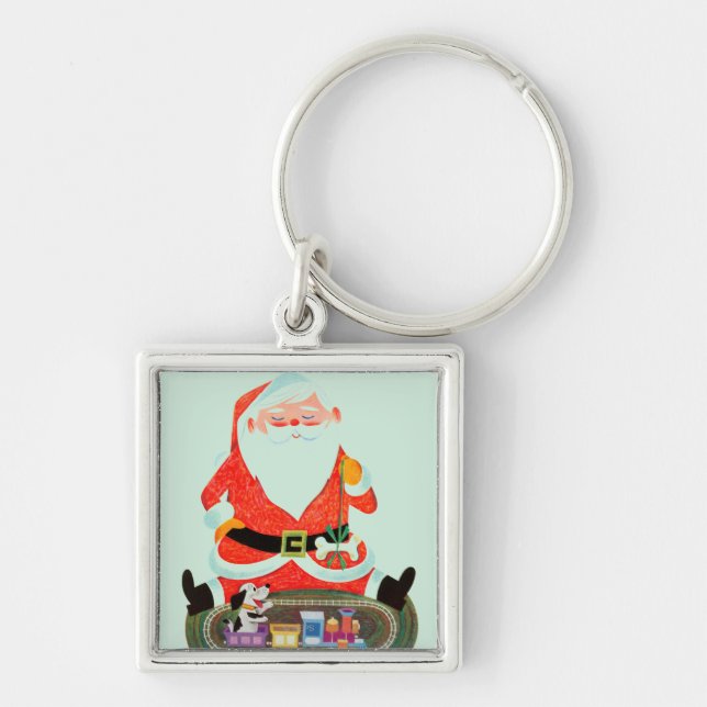 Santa with Train Key Ring (Front)