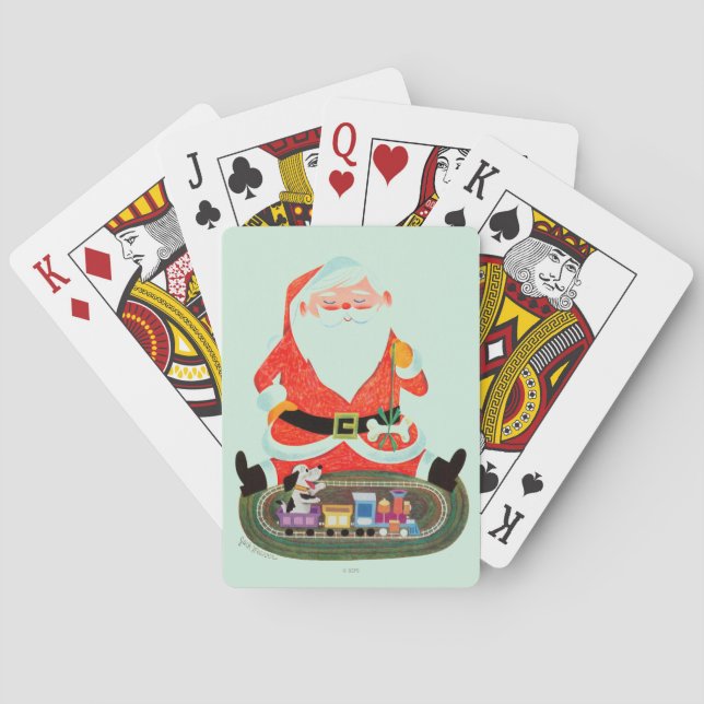Santa with Train Playing Cards (Back)