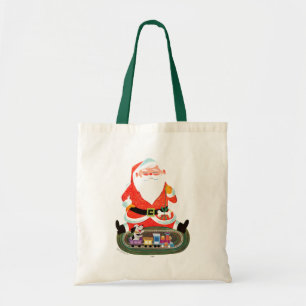 Santa with Train Tote Bag