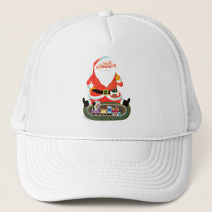 Santa with Train Trucker Hat
