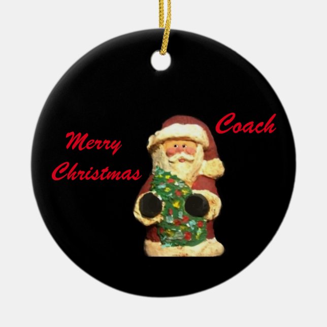  SANTA WITH TREE CHRISTMAS COACH ORNAMENT (Front)