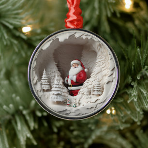 Santa Wonderland Metal Tree Decoration