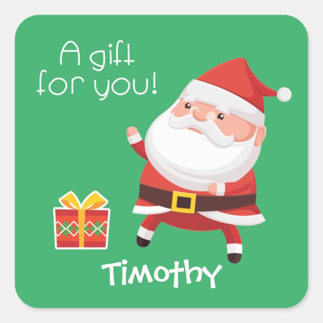 Santa Wonders Naughty or Nice?  Square Sticker (Front)