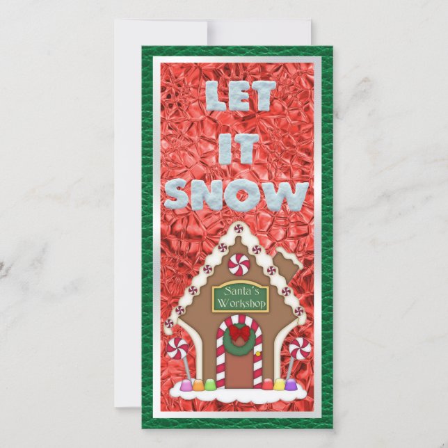 Santa Workshop Christmas Flat Card (Front)