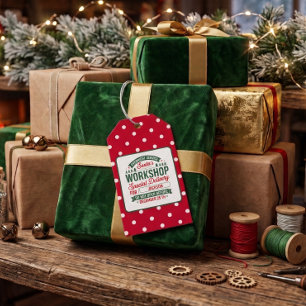Santa Workshop Special Delivery Xmas Dotted Gift Tags