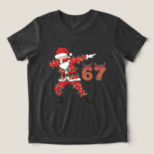 Santa Wrapped in Lights 6 7 Christmas  Tri-Blend Shirt