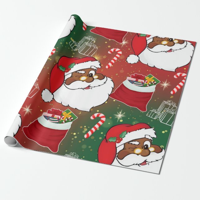 Santa Wrapping Paper (Unrolled)