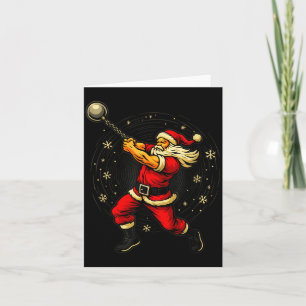 Santa Wrecking Ball Christmas Gym Fitness Humor Card