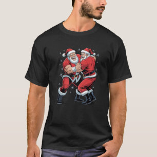 Santa Wrestling Lover Funny Wrestler Xmas Christma T-Shirt