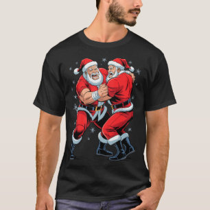 Santa Wrestling Lover Funny Wrestler Xmas Christma T-Shirt