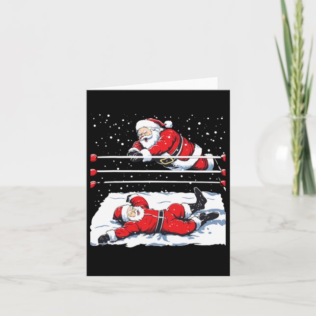 Santa Wrestling Lover Wrestler Christmas Xmas Paja Card (Front)