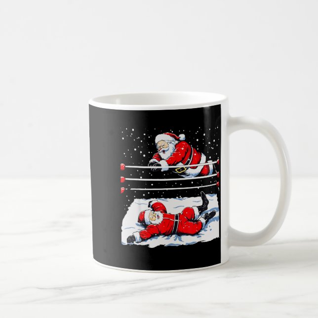 Santa Wrestling Lover Wrestler Christmas Xmas Paja Coffee Mug (Right)