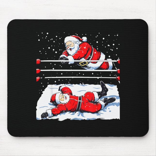 Santa Wrestling Lover Wrestler Christmas Xmas Paja Mouse Mat (Front)