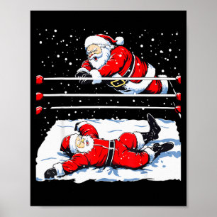 Santa Wrestling Lover Wrestler Christmas Xmas Paja Poster
