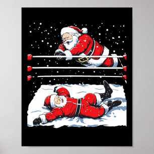 Santa Wrestling Lover Wrestler Christmas Xmas Paja Poster