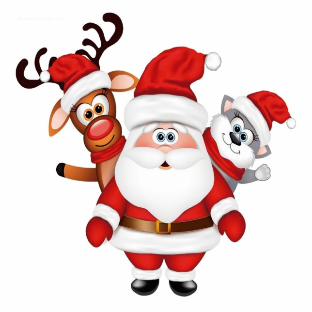 Santa y amigos standing photo sculpture (Front)